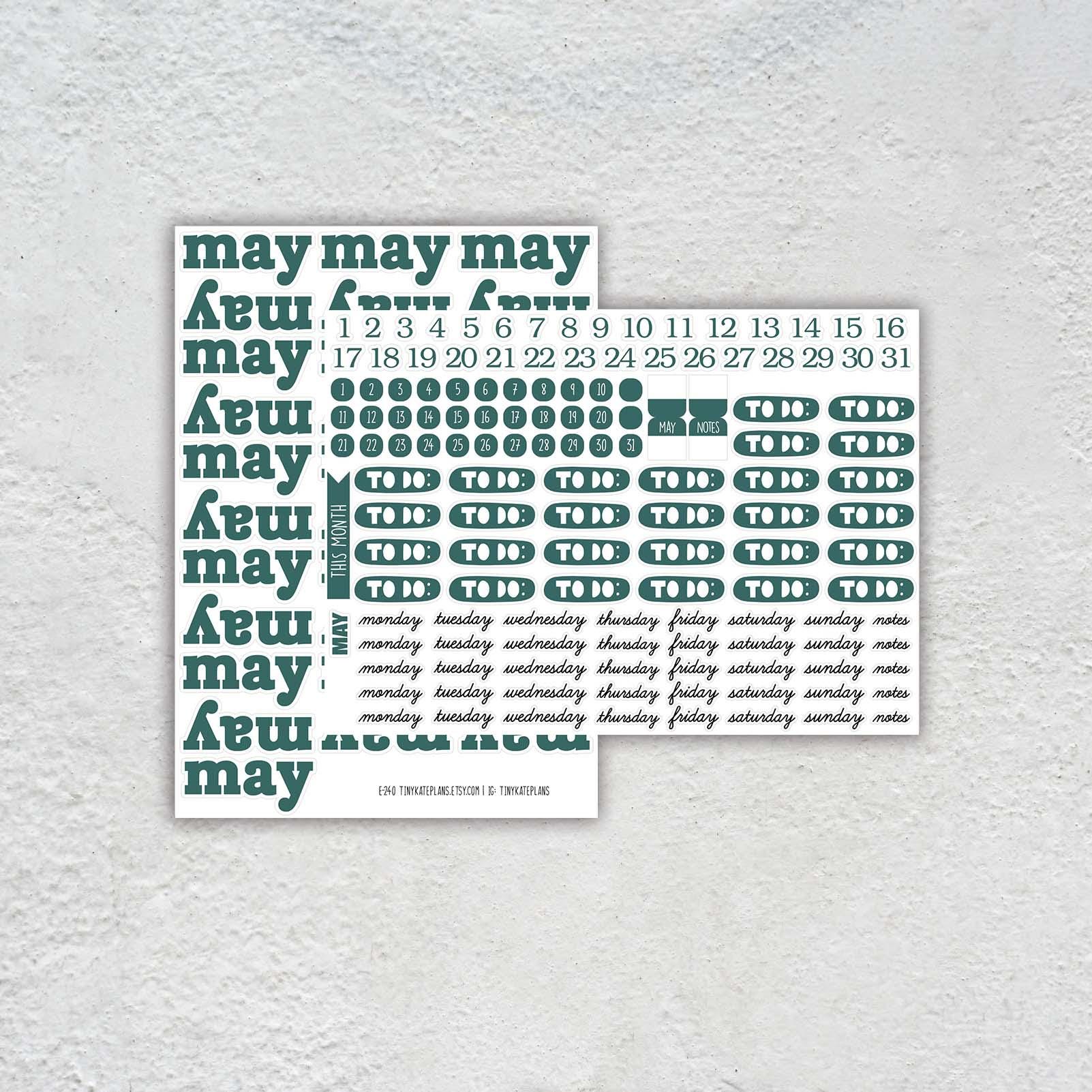 MAY Build A Planner Planner Sticker Kit, Monthly Planner Stickers ...