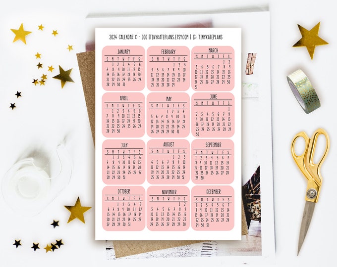 Calendar 2024 Wallet Card Credit Card Size Calendar 2024 Customisable ...