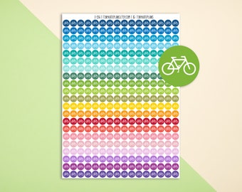 Tiny Bicycle Dot Planner Stickers, Colorful Mini Dot Planner Stickers, ECLP Stickers, Bullet Journal Bicycle Stickers. E-136.