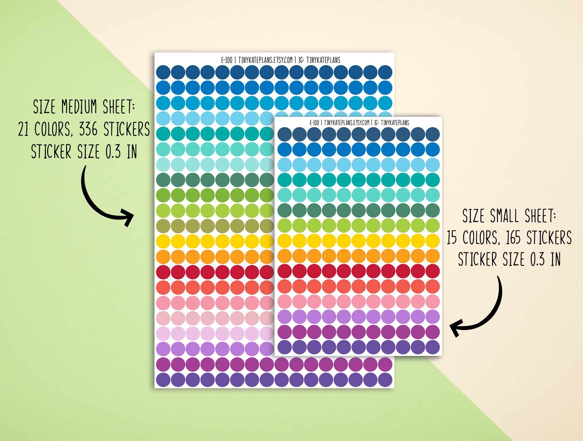 Tiny Instagram Dot Planner Stickers, Colorful Mini Dot Icon Planner ...