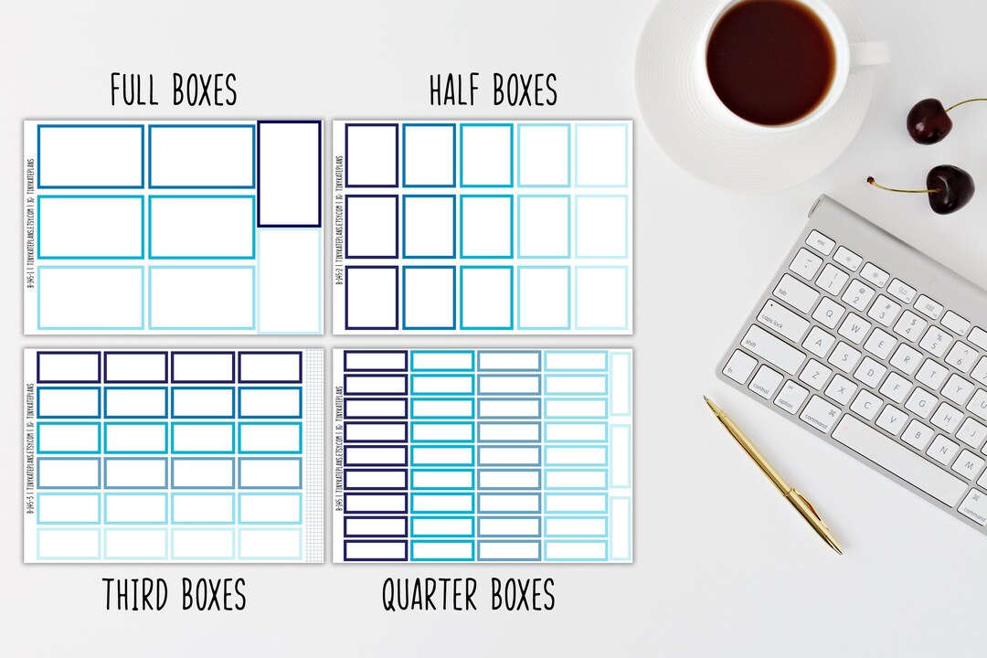 Blue Happy Planner Classic Box Planner Stickers, Happy Planner Blue Box ...