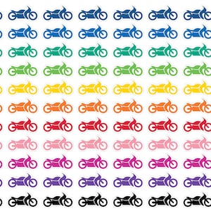 88 adesivi per pianificatore di viaggi in moto, adesivi colorati per pianificatore di bici, adesivi per pianificatore di viaggio in bici, adesivi per diario di moto. L-188