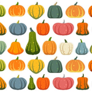 32 Pumpkin Planner Stickers, Fall Pumpkin Planner Stickers, Thanksgiving Fall Stickers, Halloween Bullet Journal Planner Stickers. T-105