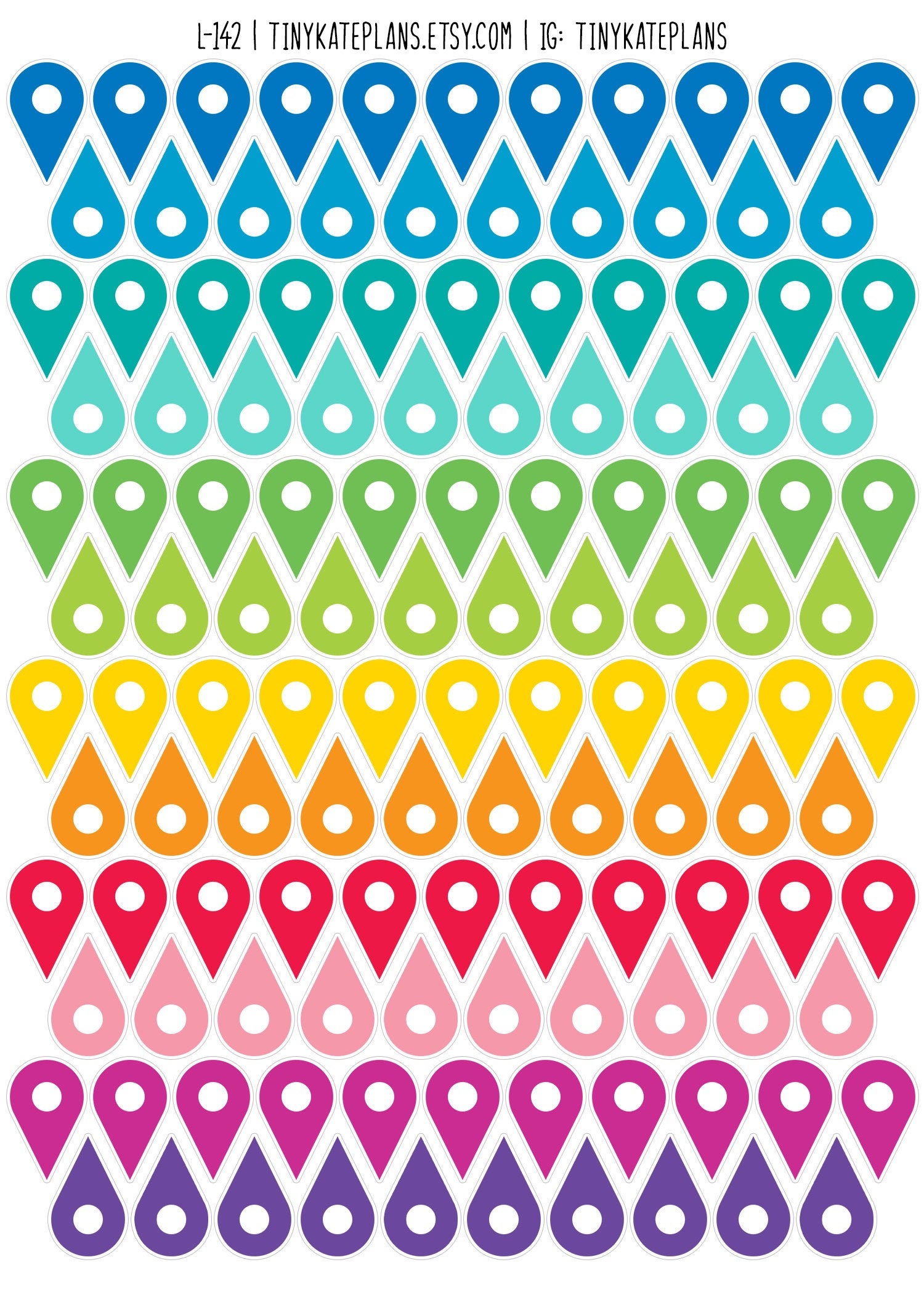 126 Tiny Map Location Dot Planner Stickers, Tiny Travel Planner ...