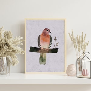 Mourning Dove Art Print, Mourning Dove Art Print, Colorful Bird Art Print, Mourning Dove Illustration Print, Bird Art Wall Decor. AP-100