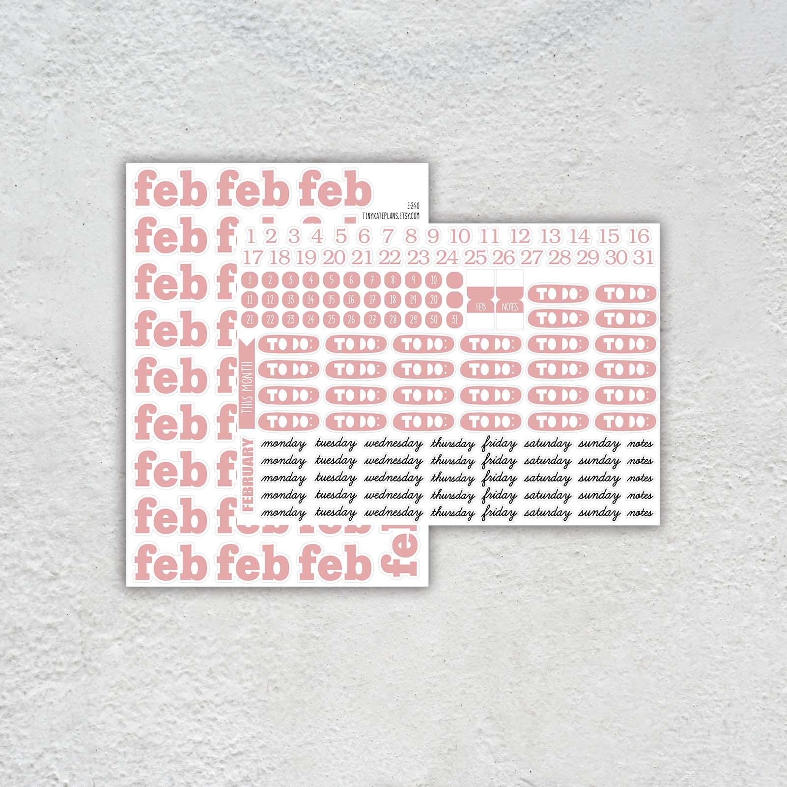 FEBRUARY Build A Planner Planner Sticker Kit, Monthly Planner Stickers ...