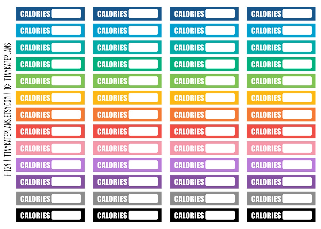 Caloreys Sticker 52 Skinny Box Calories Header Planner Stickers, Erin Corden Food ...