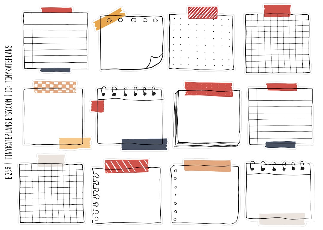 12 Sticky Note Planner Stickers, Notepad Planner Sticker, Blank to Do ...