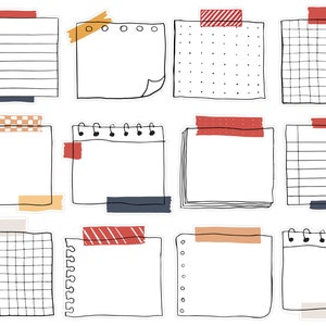 12 Sticky Note Planner Stickers, Notepad Planner Sticker, Blank To Do Box Planner Stickers, Bujo Stickers, Planner Sticker. E-258