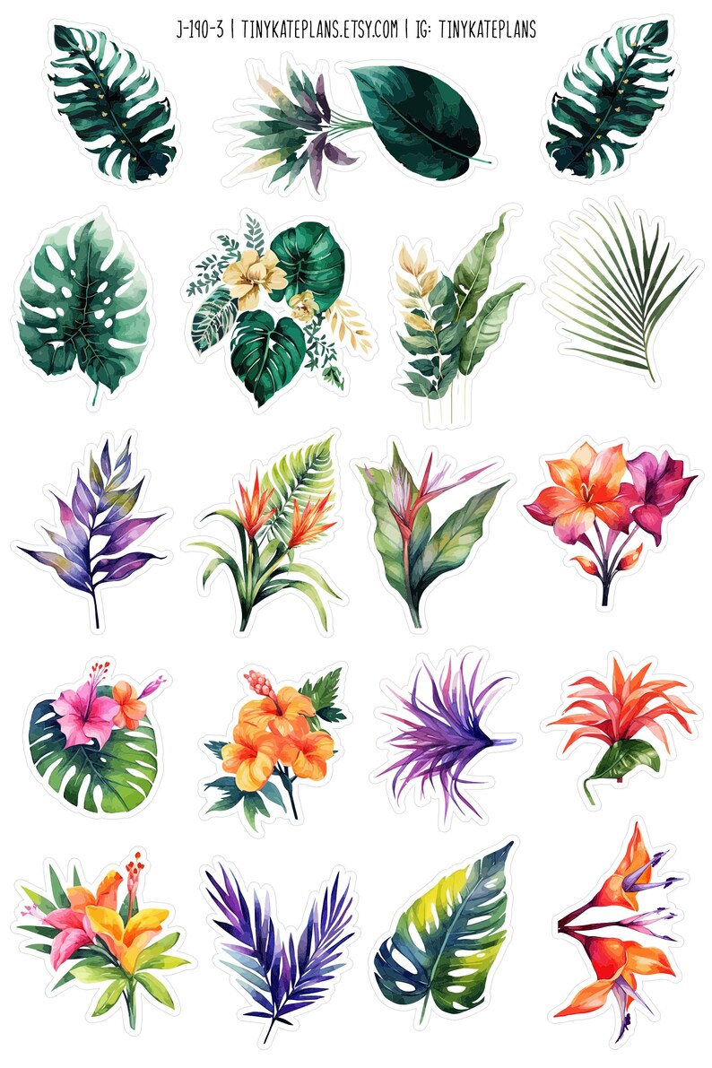 Flamingo Paradise Happy Planner Sticker Kit, Pink Tropical Planner ...
