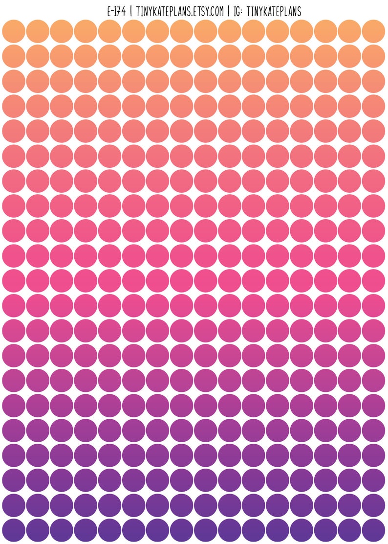 Tiny Ombre Dot Planner Stickers Colorful Mini Dot Calendar - Etsy