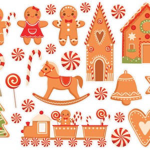 Gingerbread Christmas Planner Stickers, Christmas Stickers, Cozy Winter Planner Stickers, Christmas Tree Bullet Journal Stickers. X-147