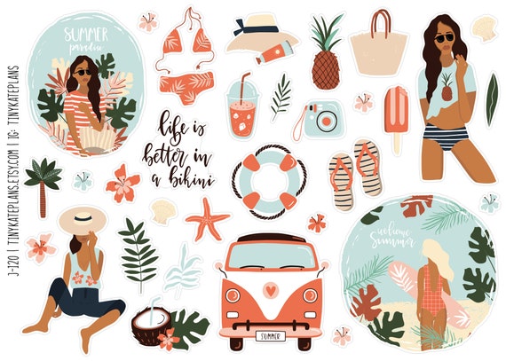 Mädchen Wochenende Sticker Set – Handgemachte Planersticker Für Journal, Party & Freitagsfeeling