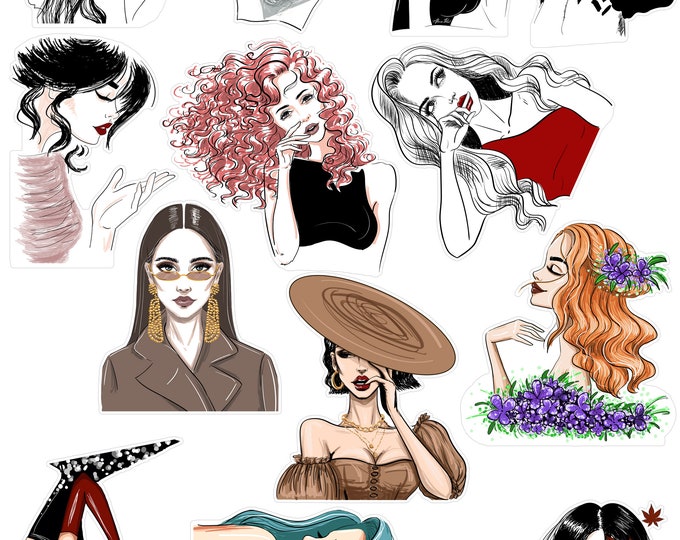 Vintage Victorian Lady Stickers for Junk Journals Vintage - Etsy
