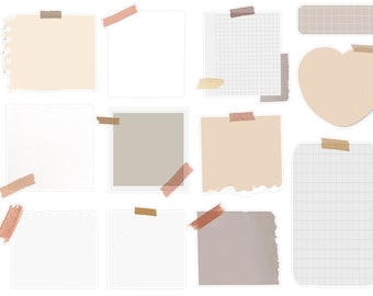 12 pegatinas beige del planificador de notas adhesivas, pegatinas del planificador del bloc de notas, pegatinas del planificador de cajas en blanco para hacer, pegatinas de Bujo, pegatinas del planificador. E-252