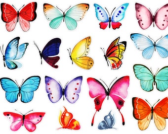 Colorful Butterfly Planner Stickers, Butterfly Planner Stickers, Insect Planner Stickers, Butterfly Bullet Journal Stickers. A-172