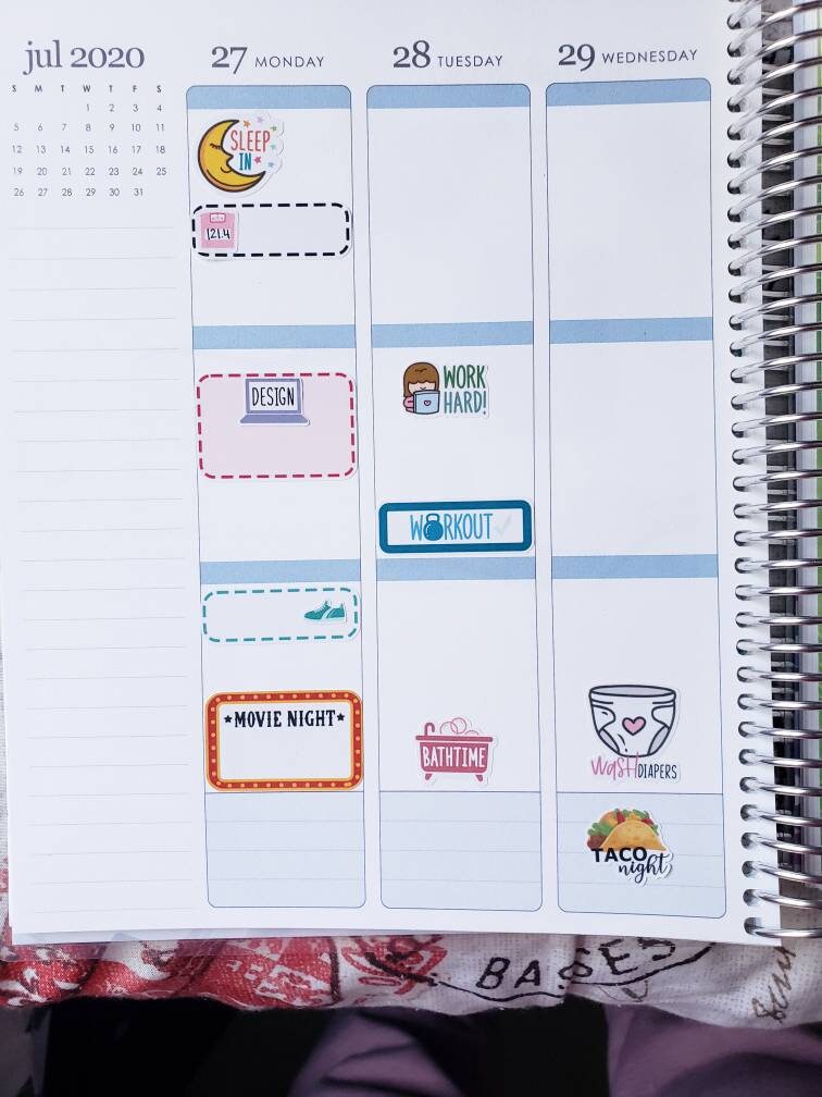 35 Half & Quarter Box Stickers for Erin Condren VERTICAL Life Planner ...