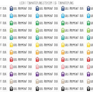 60 Gas Bill Zahlung Erinnerung Planer Aufkleber, Happy Planner Bill Zahlung Aufkleber, Bullet Journal Zahlungsaufkleber. L-228