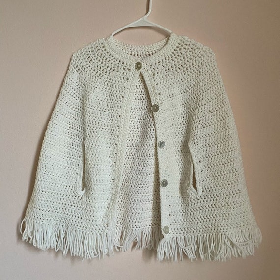 Vintage Crocheted Cape - image 1