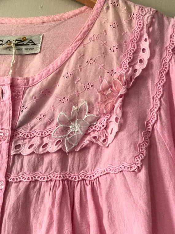 Japanese embroidered pink mini dress - image 3