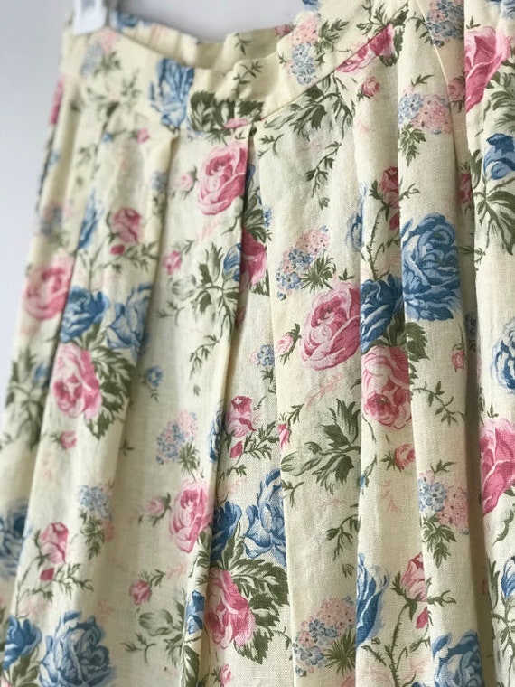 Linen floral midi skirt - image 2