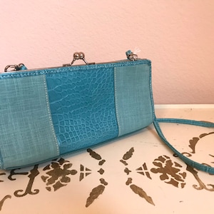 Tommy Hilfiger 90s turquoise blue clutch purse