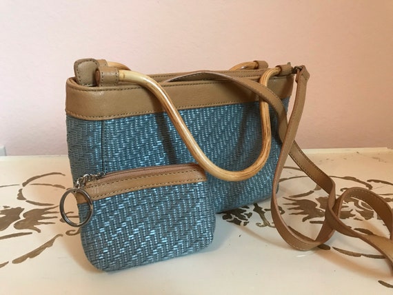 Bamboo handle woven purse - image 1