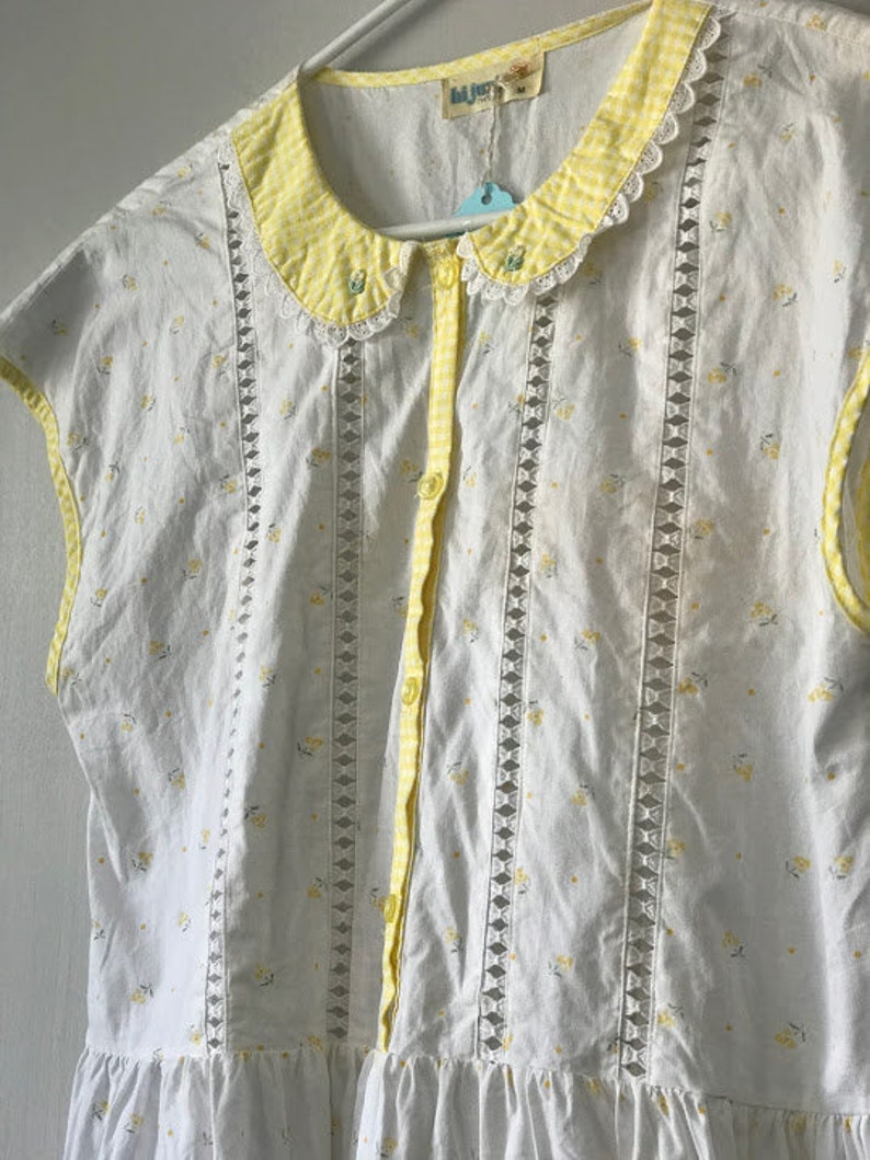 Japanese yellow flower cotton sundress