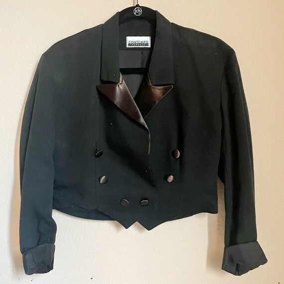 Double Breasted Cropped Blazer - image 2