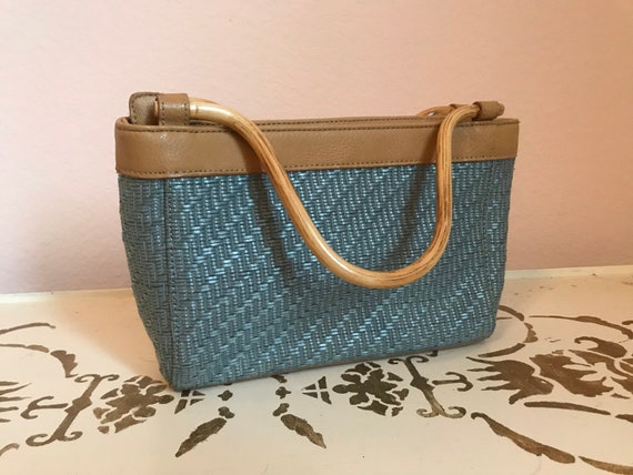 Bamboo handle woven purse - image 3