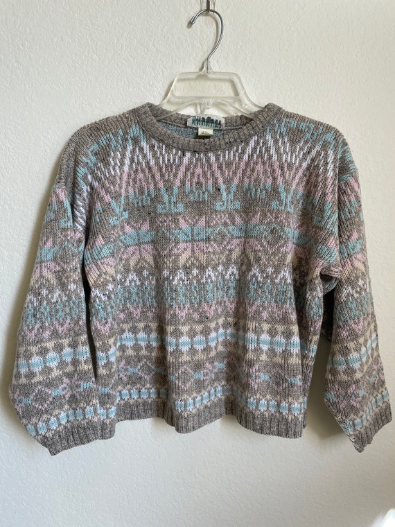80s pastel fair isle sweater - Gem
