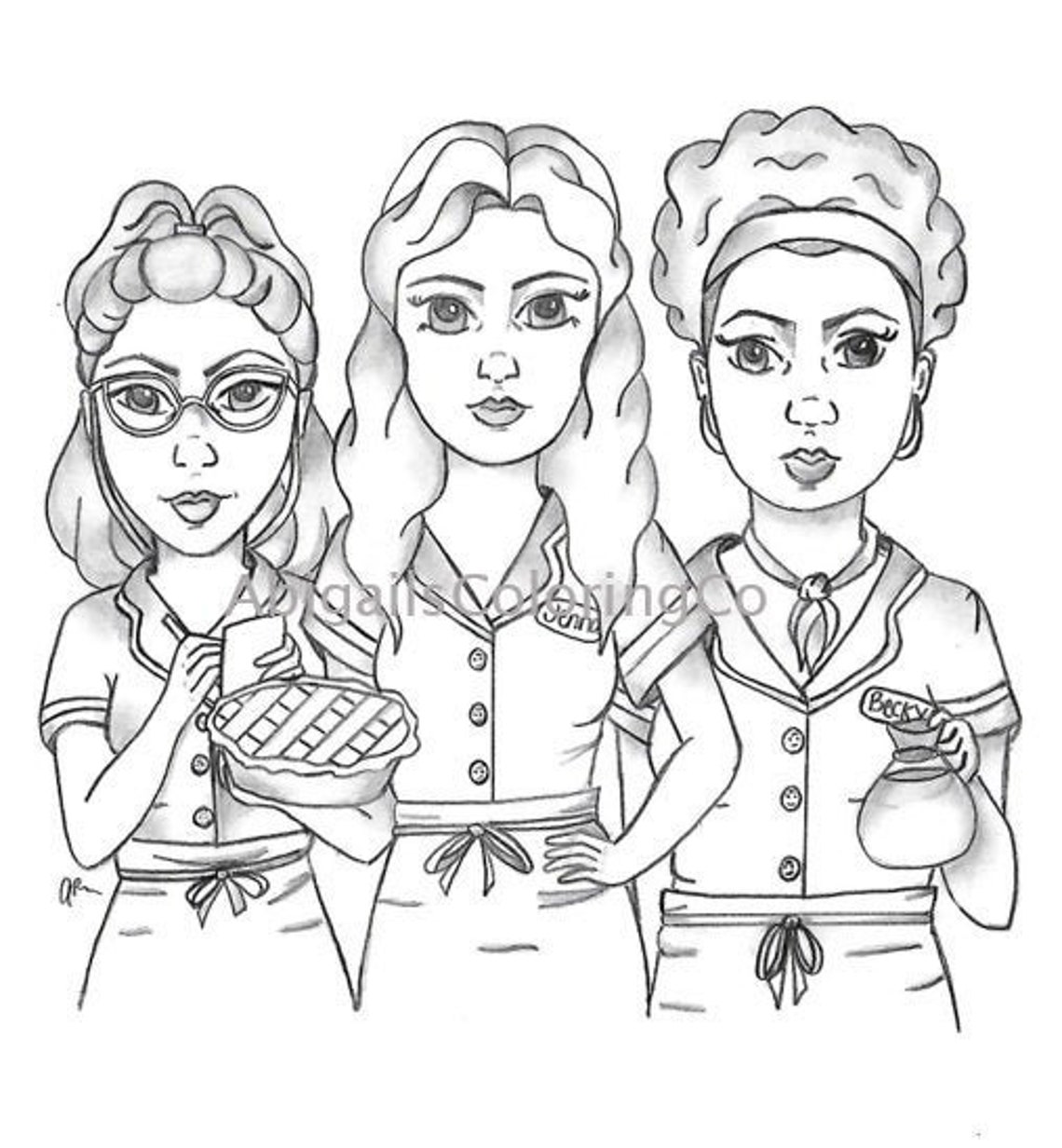 Waitress Musical Coloring Page | Etsy