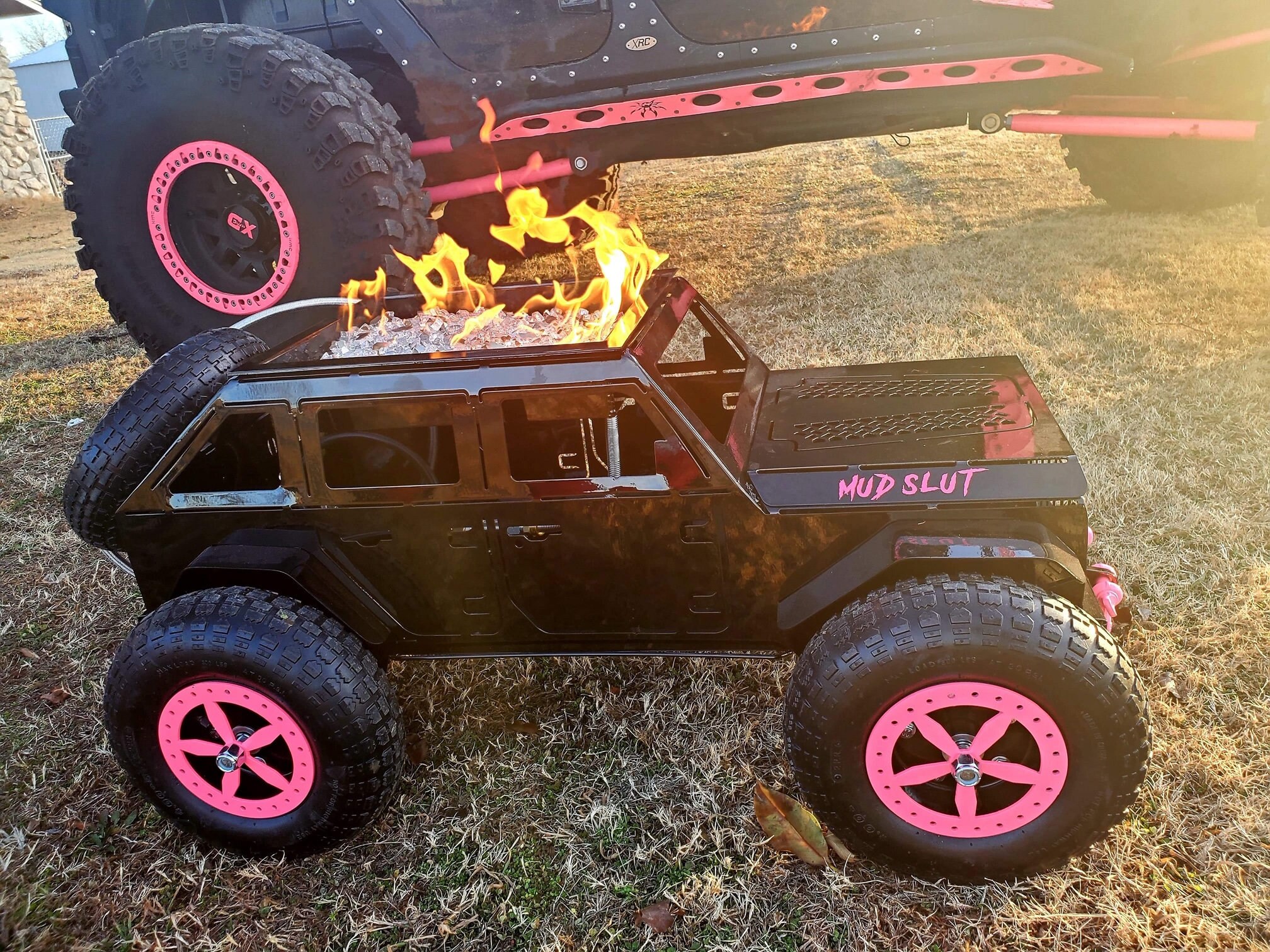 Jeep Propane Fire Pit Jeep Fire Pit Fire Pit BBQ Back Yard Etsy