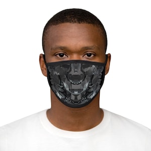Cyberpunk Robot Face Mask: Sci-Fi Iron Man Print
