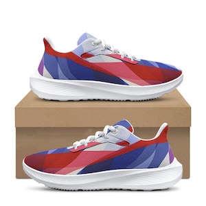 Patriotic Geometric Unisex Athletic Shoes - Lightweight Running Shoes | Breathable Mesh with Phylon Sole | Summer Games Gear