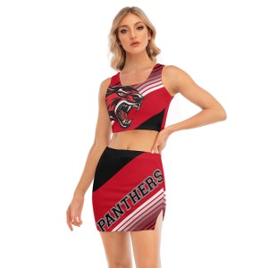 Customizable Cheerleading Uniform: Athletic Crop Top & Skirt Set