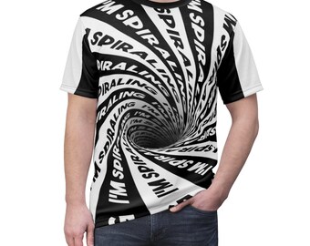 Optisch Täuschung T-Shirt: Spiraling Vortex All Over Print