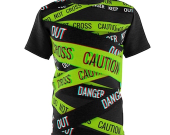 Caution Tape 3D T-Shirt: Goth Cybergoth Urban Tee