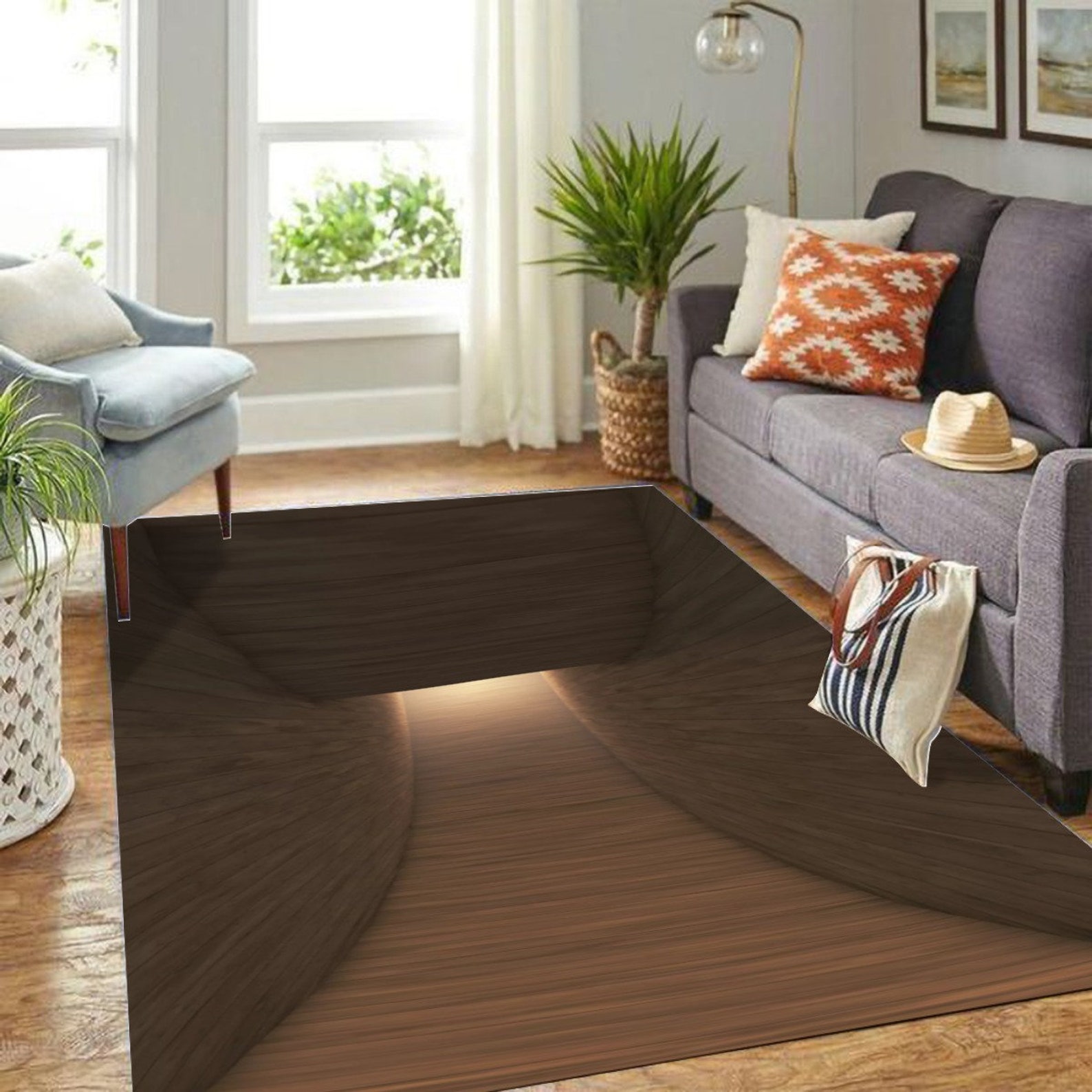 Optical Illusion Rug Foldable Rectangular Floor Mat 3D Effect Etsy