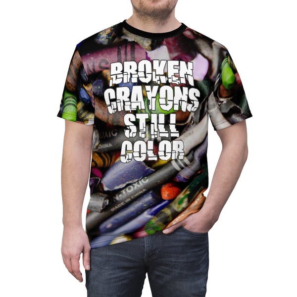 Back to School Tshirt Broken Crayons Still Color Old Distressed Worn Coloring Book Shirt Grunge Multicolored Tee for Art Student Gift