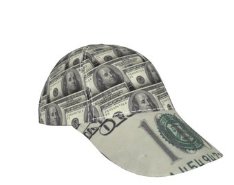 FIAT 100 Dollar Bill Hat Cash Money Green Baseball Cap Adjustable Strap