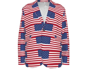Viral Afroman Trial Inspired American Flag Blazer Jacket | Funny Courtroom Patriotic Suit Coat | 4th of July Free Speech Outfit