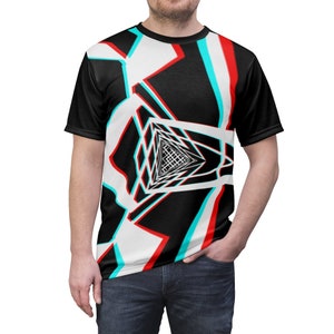 Triángulo Gráfico Abstracto Estereoscópico (Gafas 3D Incluidas) - Camiseta AOP Unisex