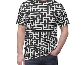 Optical Illusion T-Shirt: Vertigo Maze Pattern - Unisex Tee