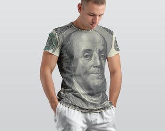 Ben Franklin 100 Dollar Bill FIAT Collection Cash Money Green Urban Hip Hop All-Over Print Unisex T-Shirt