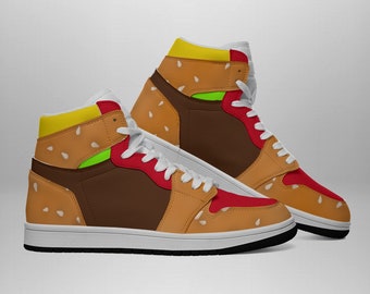 Burger High-Top Sneakers: Quirky Foodie Footwear