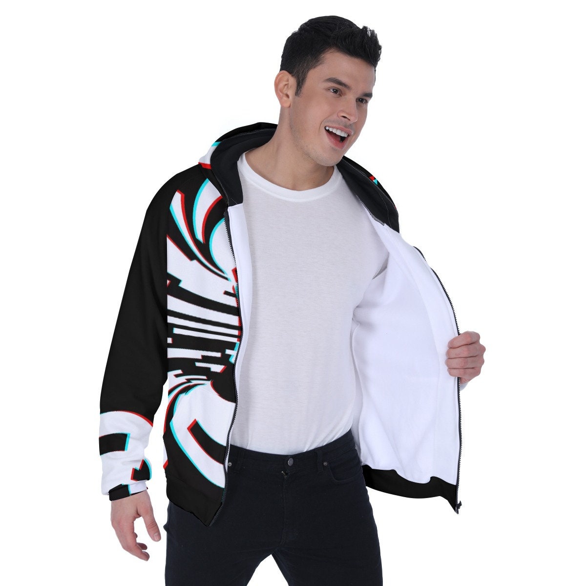 Abstract Holographic Women's Zip Up Hoodie
