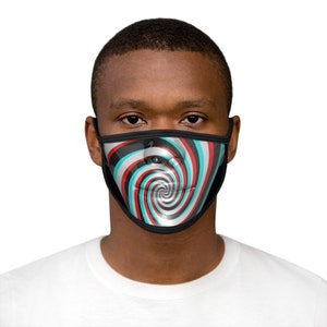 Robot Clone Mannequin Optical Illusion Modern Art Print Mixed-Fabric Face Mask (3D Stereoscopic Spiral)