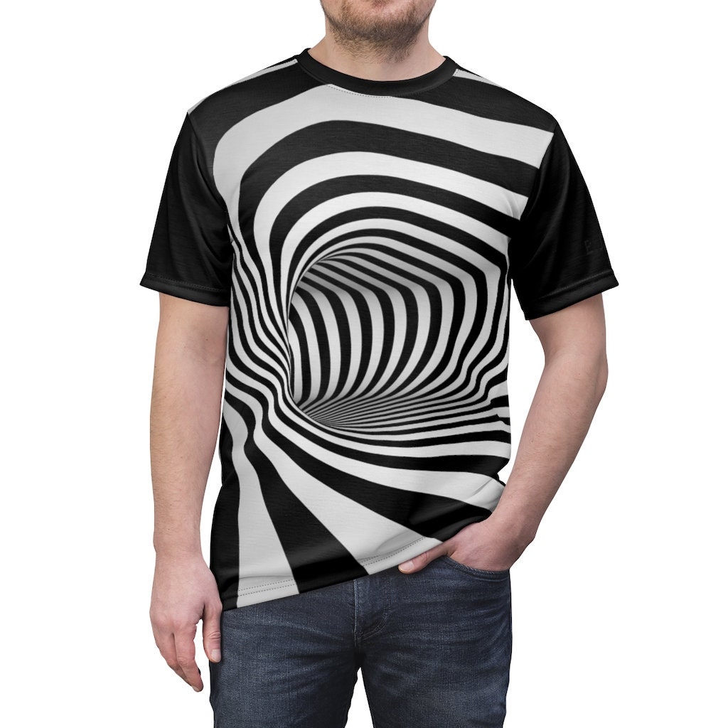 Optical Illusion Op Art Futuristic Space Tunnel Hole Stripes - Etsy