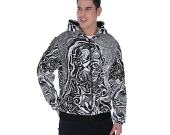 Op Art Christ the Redeemer Fleece Zip Hoodie - Unisex Christian Gift